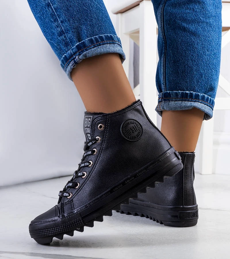 Fekete bélelt cipő Big Star EE274110