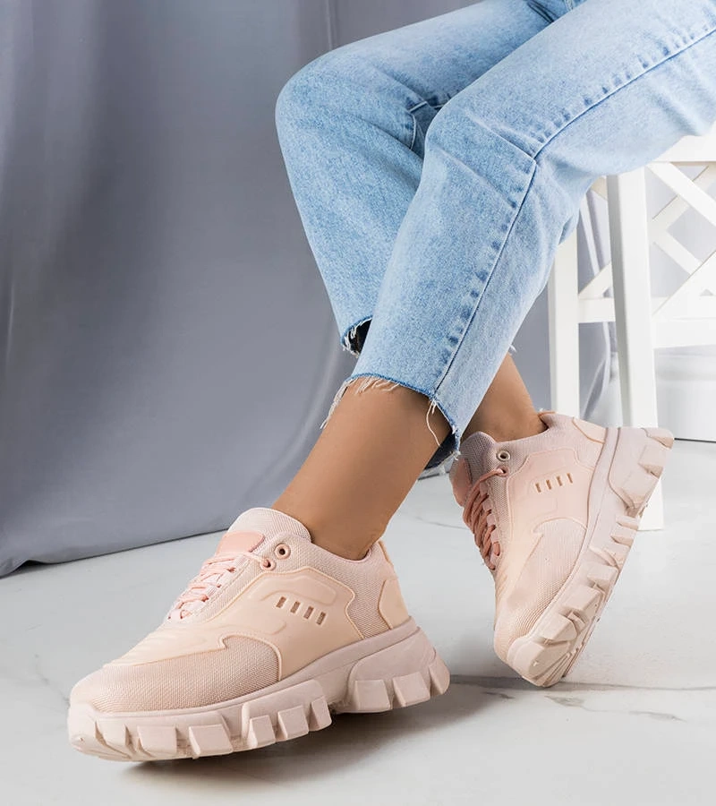Rózsaszín sneakers vastag talppal Inez