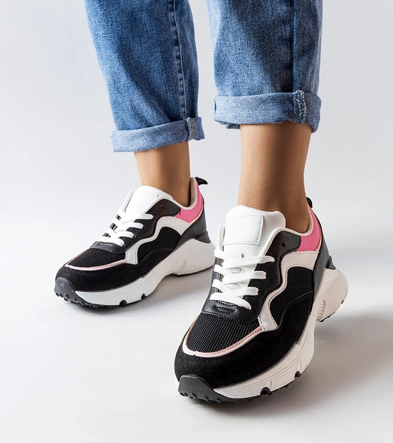 Fekete-rózsaszín sportcipő Fauren