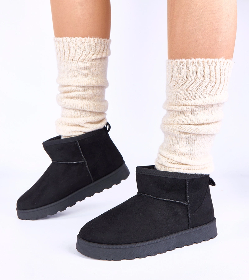 Fekete bundás téli csizma Roelle