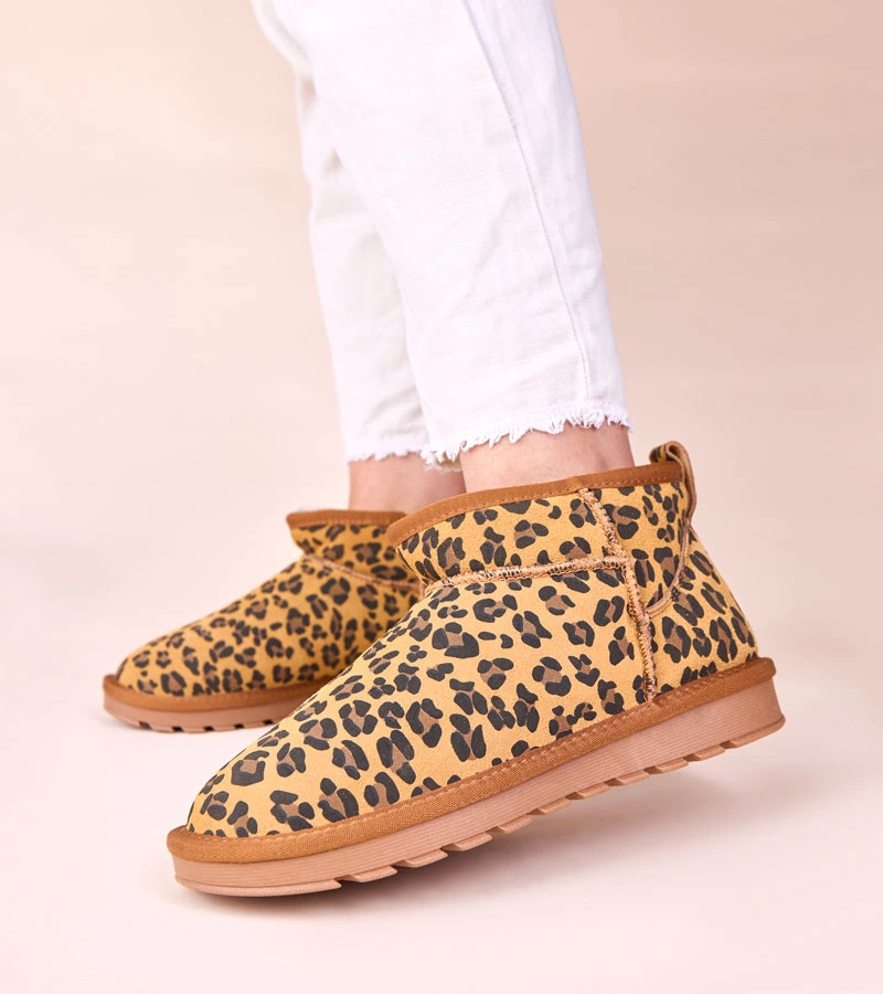 Párducmintás hócsizma természetes velúrból, bundás béléssel Matilda