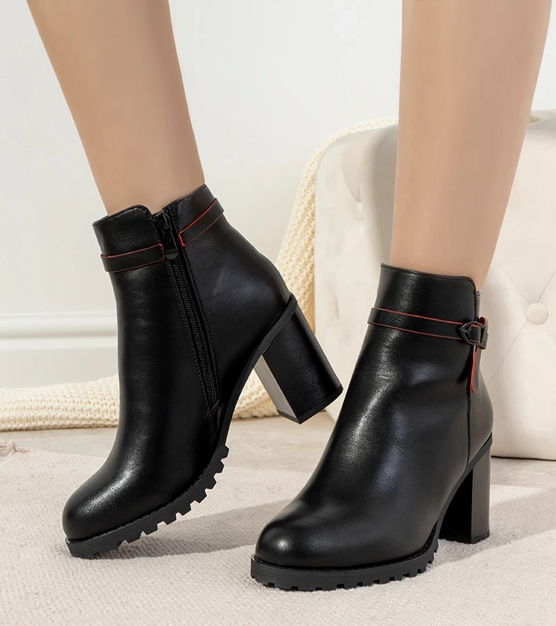 Fekete bokacsizma meleg bélésű Murray talppal