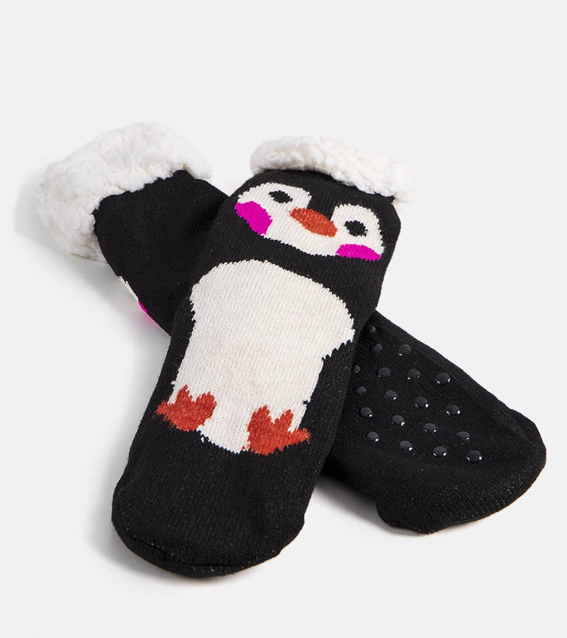 Fekete bolyhos zokni Lotis