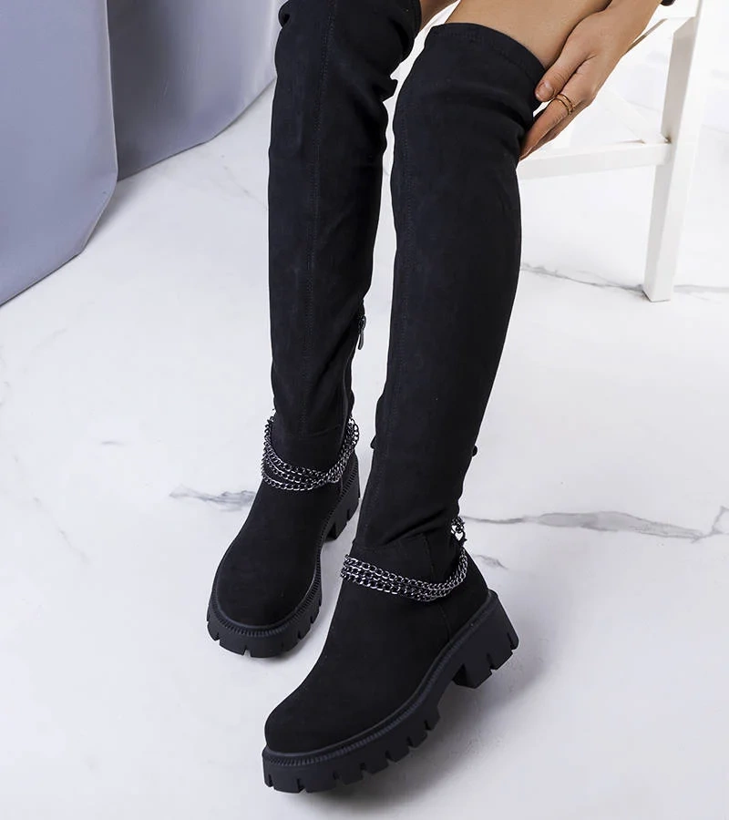 Fekete bélelt csizma Nolans