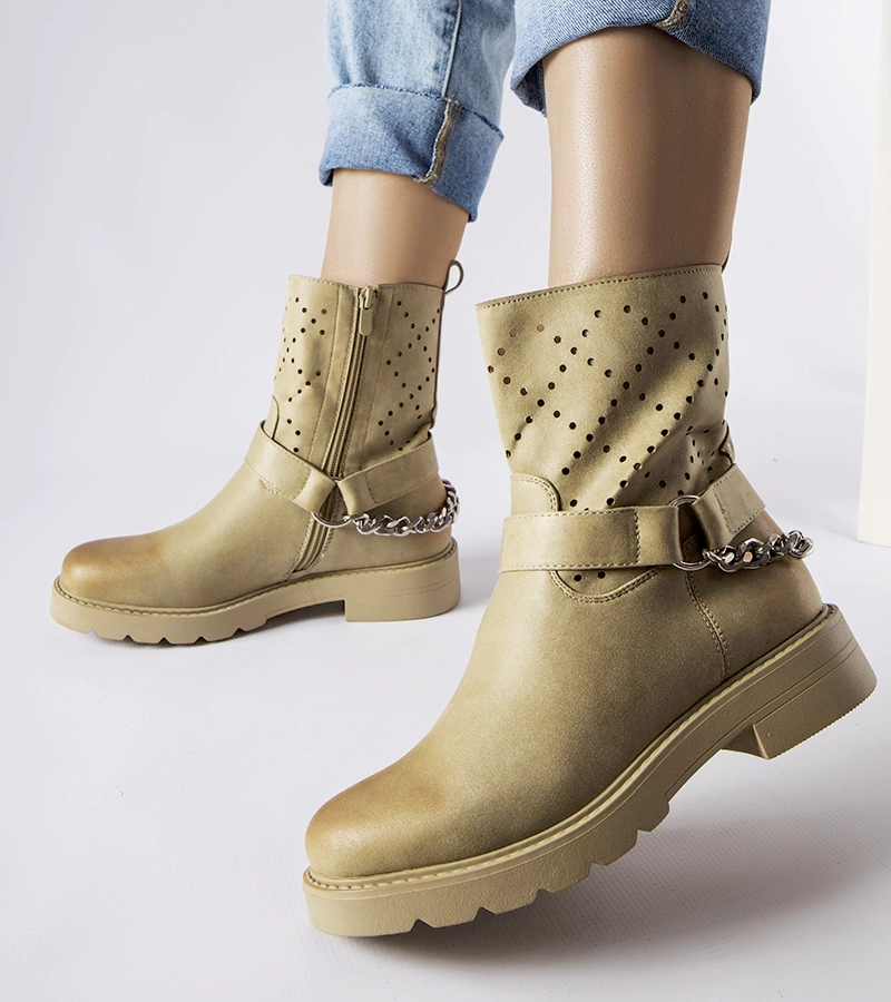 Zöld hálós bokacsizma Procopio láncos