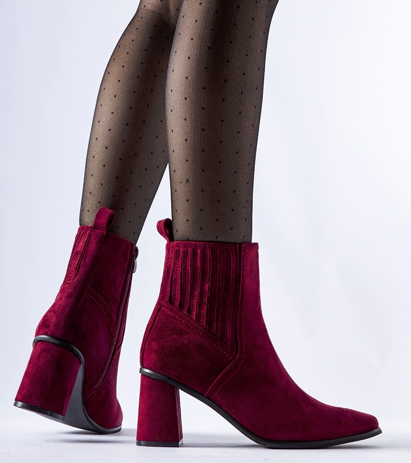 Bordó színű, négyzetes orrú Pastina bokacsizma