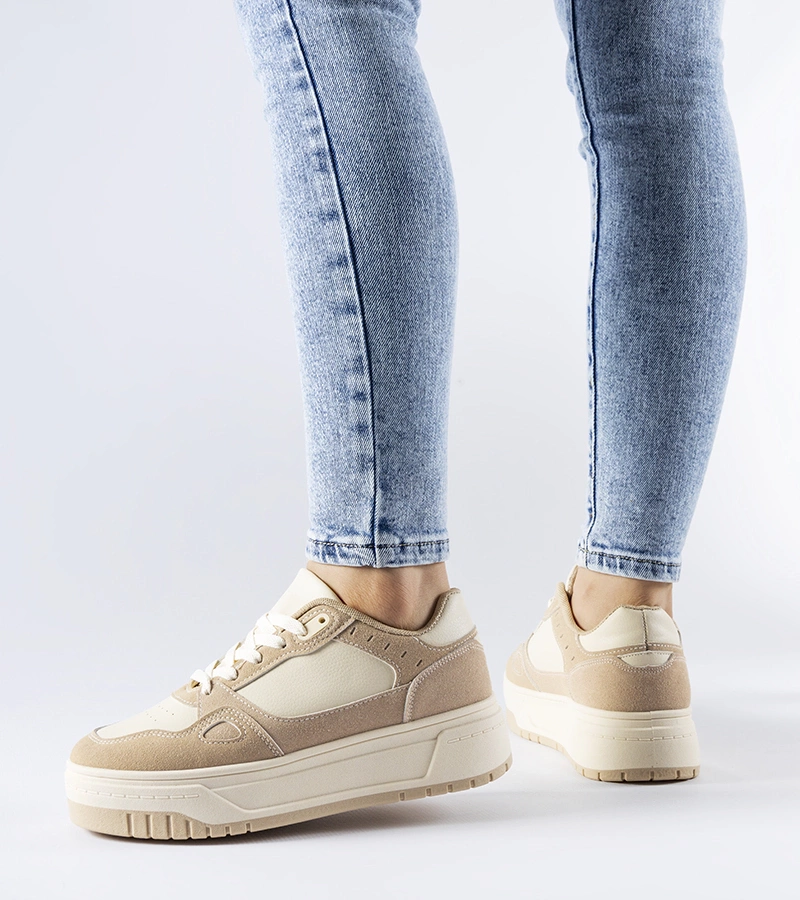 Világosbézs Pomona platform cipők