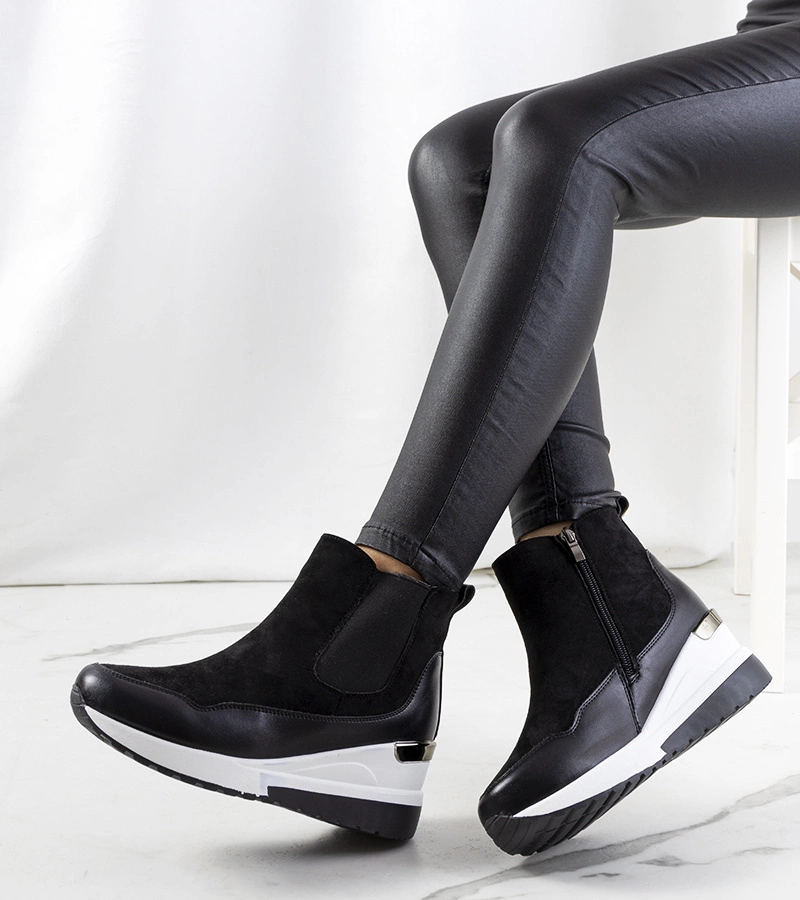 Fekete bokacsizma melegített talppal Arkala