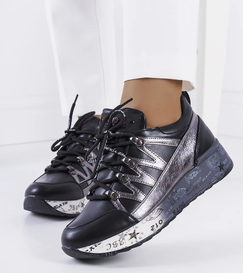 Fekete-fém színű Ballard tornacipők