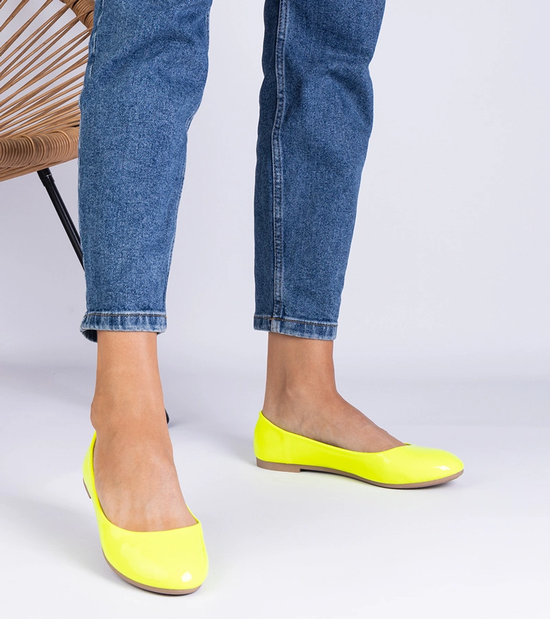 Sárga neonlakkozott balerina Aurika