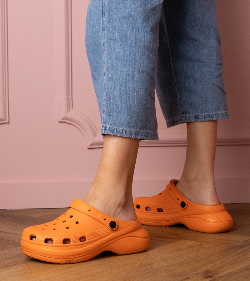 Narancssárga beépített platform papucs Kameris