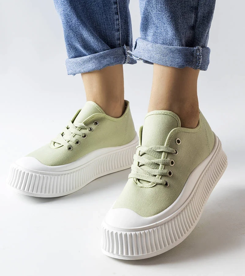 Zöld vastag talpú Wallace tornacipők