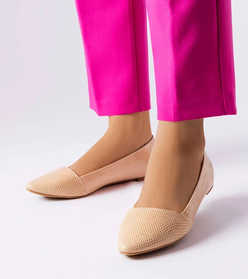 Riel elegáns bézs balerina