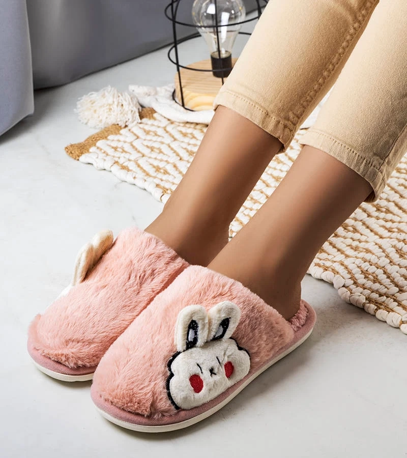 Fél Bunny puha rózsaszín papucs