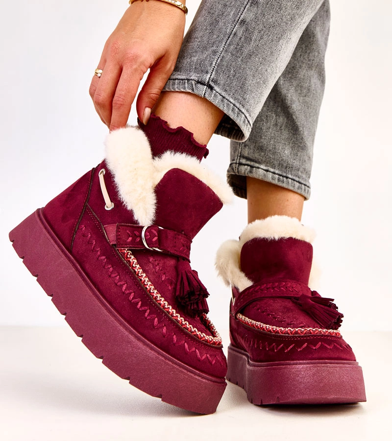 Maurisa rojtos platformos bordó hócsizmák