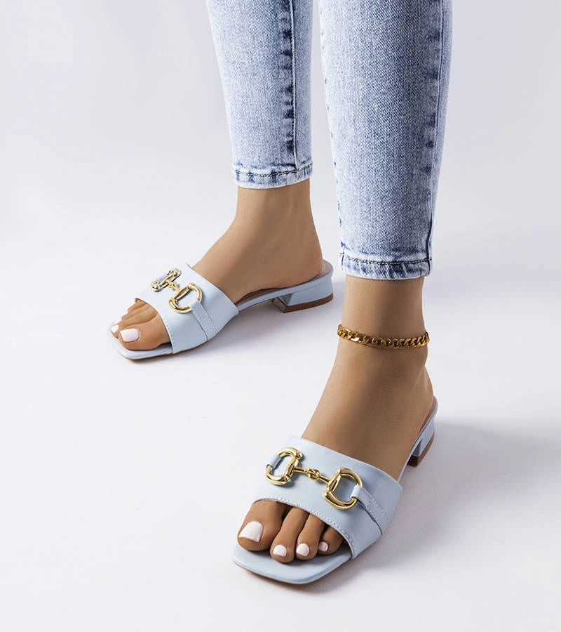 Kék láncos sarkú papucs Chabot