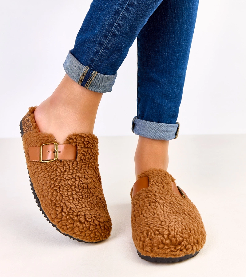 Barna Milosa szőrme papucs