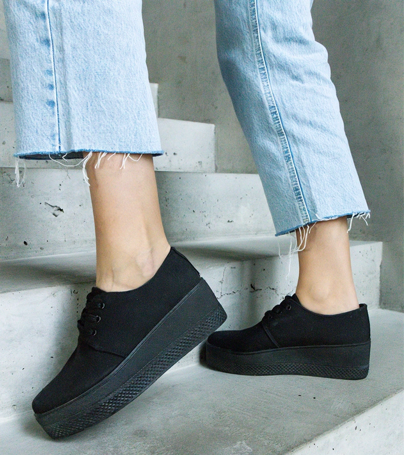 Fekete platformos cipők Lunde