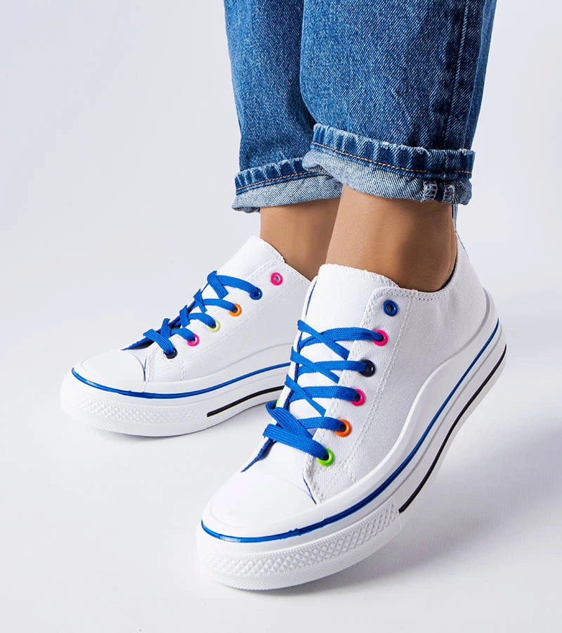 Fehér-kék platformos tornacipők Bois