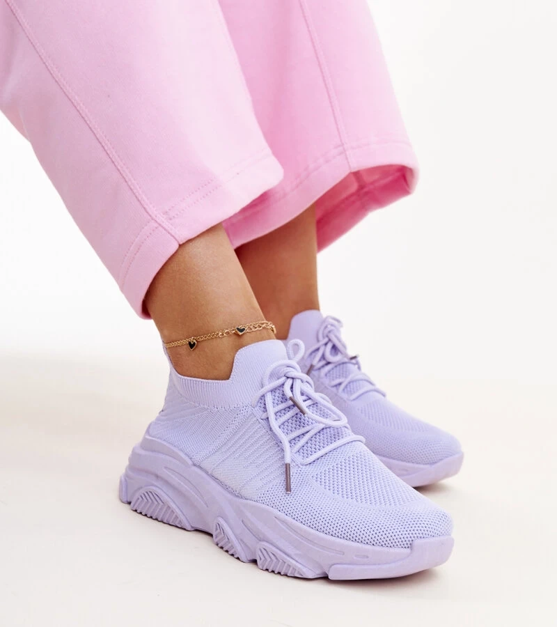 Kassi masszív talpú lila tornacipő