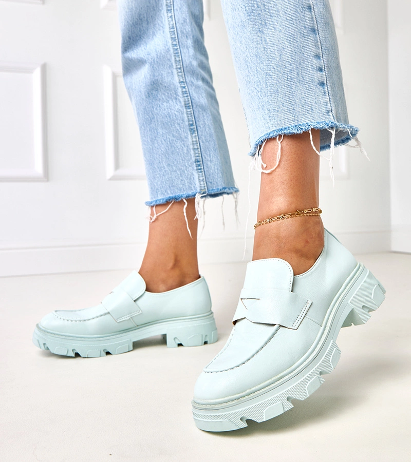 Kék női műbőr mokaszin Kirna