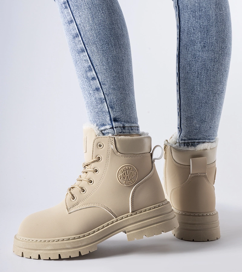 Deville meleg bézs bokacsizma