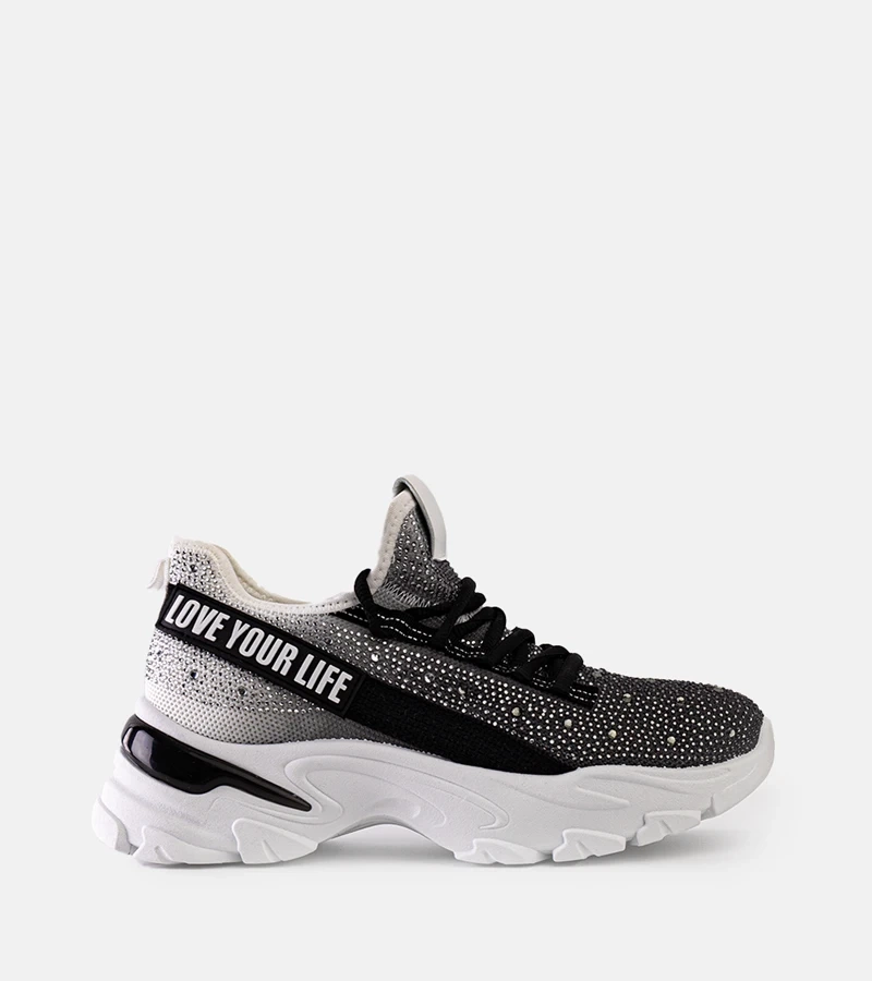 Fehér-szürke csillogó masszív Senai tornacipők