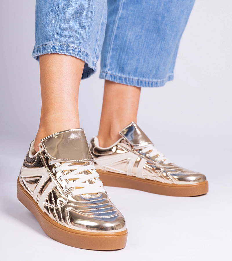 Arany lakk női tornacipő Keyla