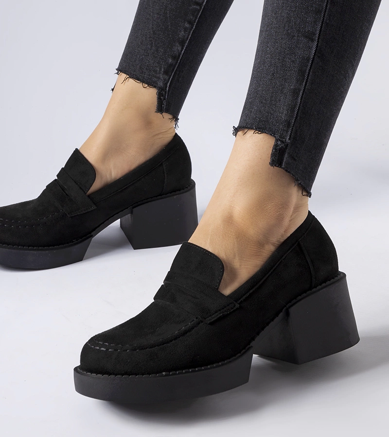 Fekete mokaszinok eco-szövet talppal Gaspare