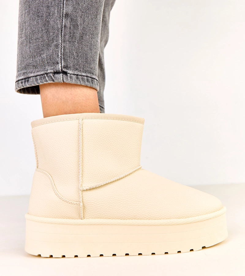 Bézs alacsony platformos műbőr hótaposó Reinol