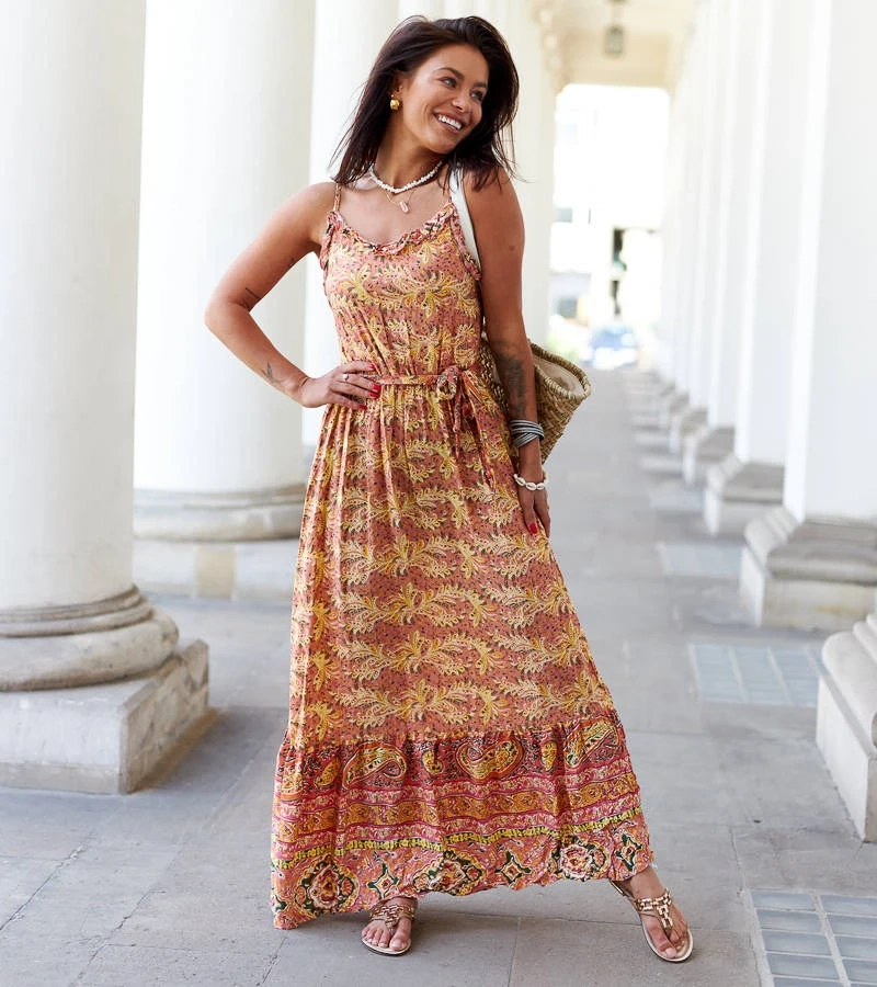 Mintás maxi ruha Libera