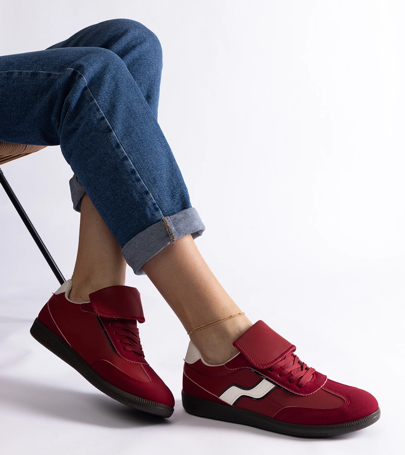 Piros alacsony fűzős tornacipő Edelmira