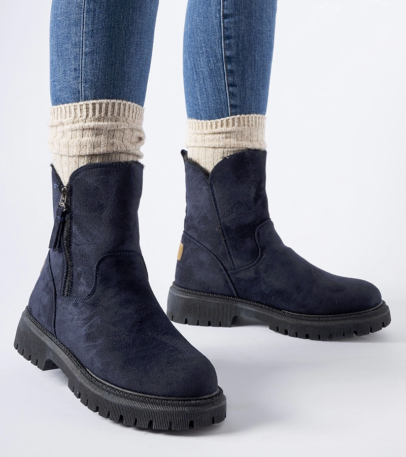 Sötétkék melegített csizma Prospect