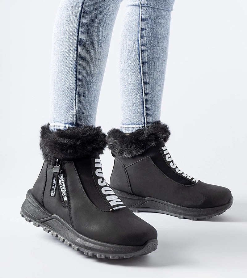 Fekete bélelt magas topánka Oneglia