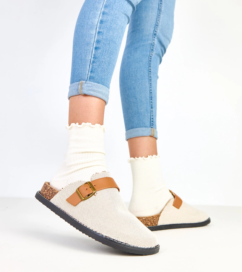 Barna papucsok parafa talpú Polly csattal