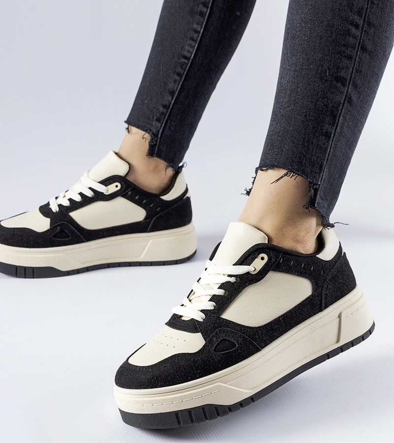 Fekete-fehér Pomona platform cipők