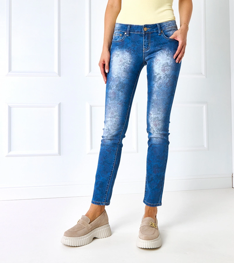 Női többszínű mintás Doria RE-268 BLUE nadrág