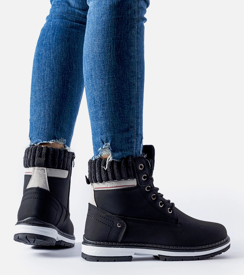 Fekete bélelt matt munkavédelmi csizma Fernando