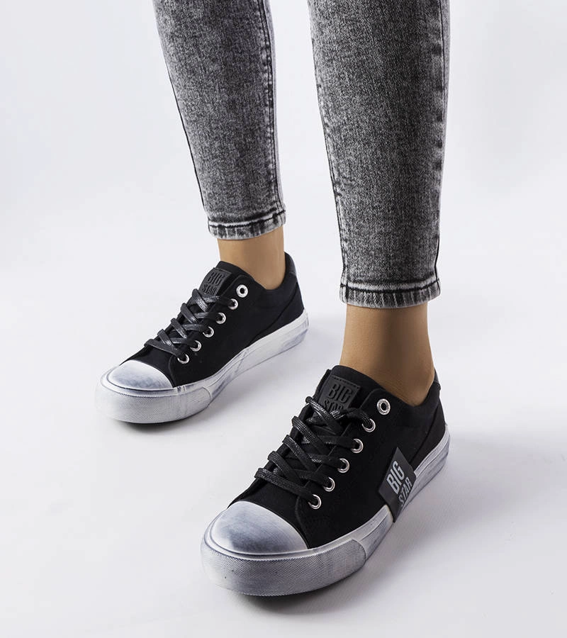 Fekete kopott tréningcipők Big Star JJ274354