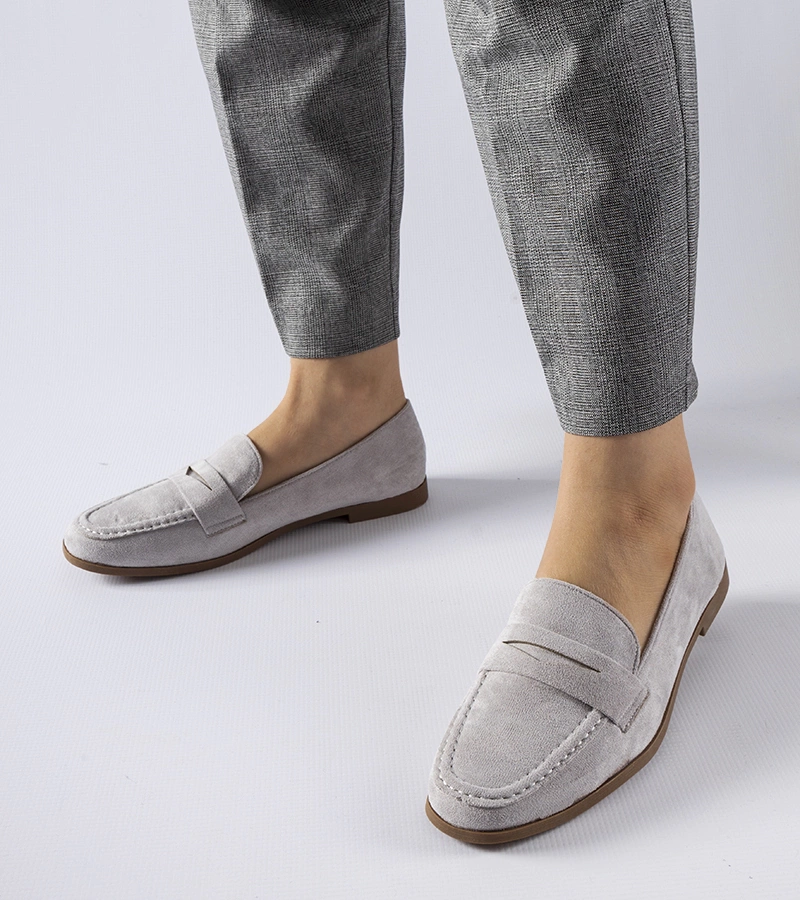 Szürke Medford eko-velúr mokaszinok