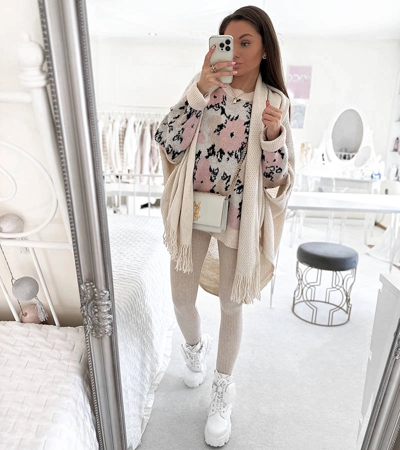 Noah bézs fringes köpeny