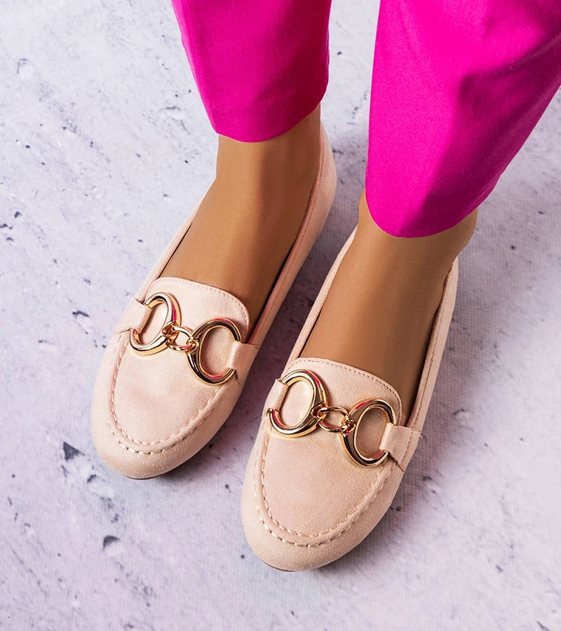 Pitre klasszikus bézs mokaszinok