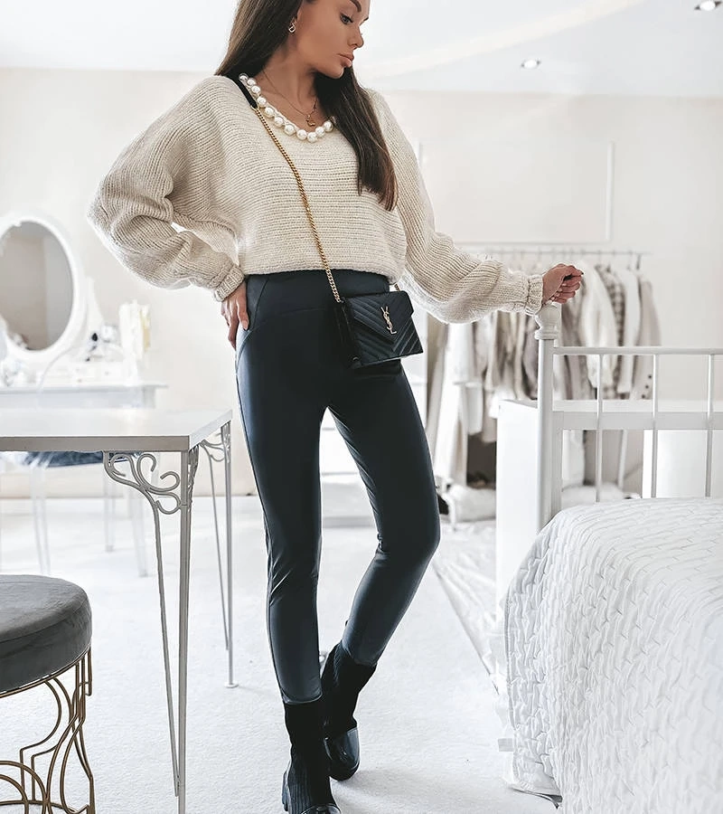 Szürke viaszolt Ambrose leggings