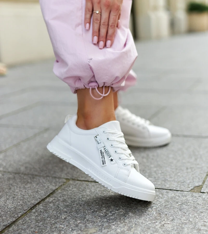 Brecht fehér műbőr tornacipő