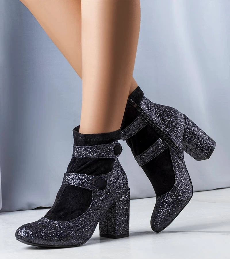 Fekete flitteres Orlando bokacsizma