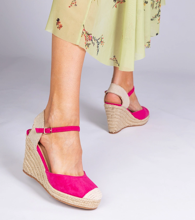 Rózsaszín telitalpú szandál espadrille Tedis