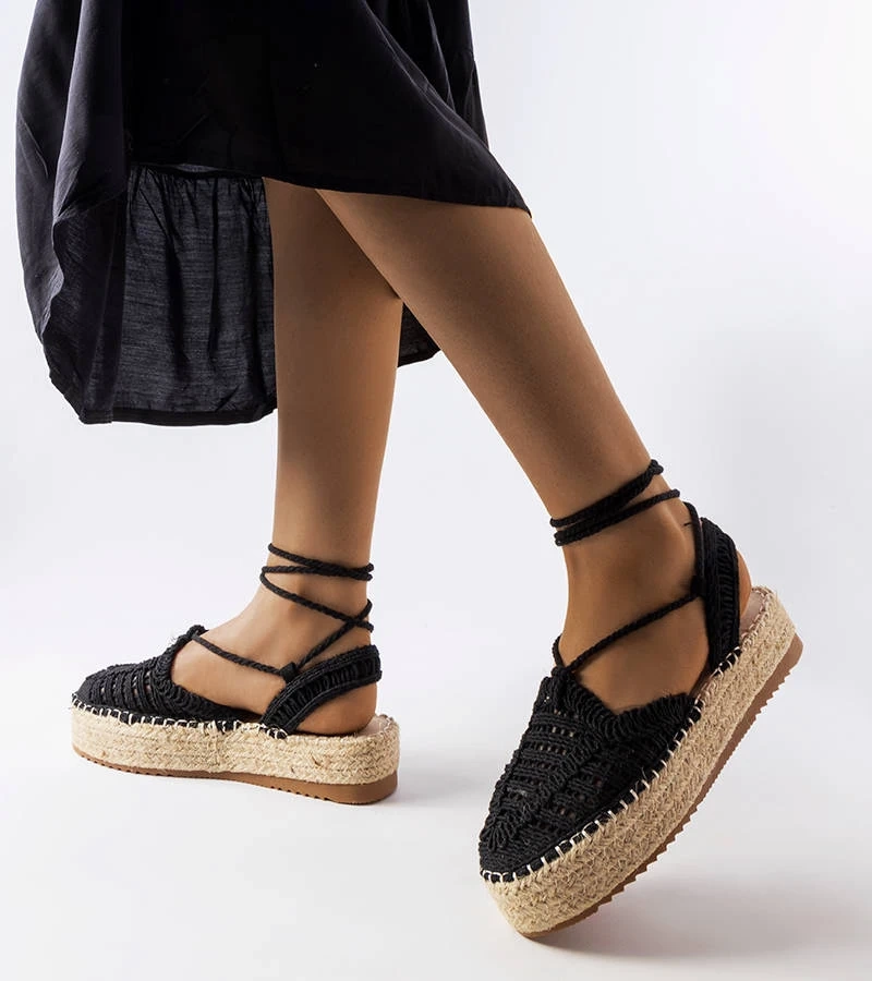 Fekete kötött espadrillek Partenia