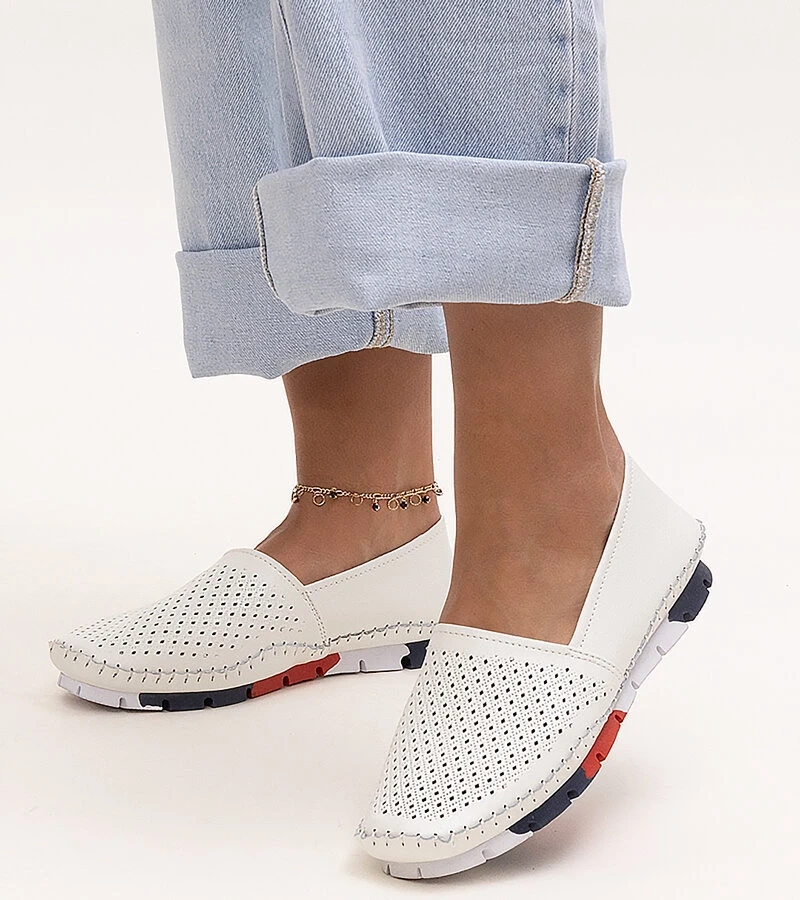 Wendel fehér áttört bőr félcipő