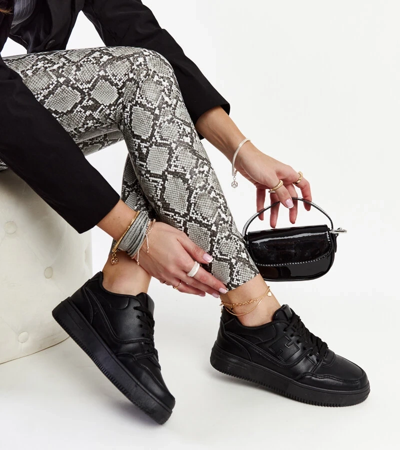 Fekete Mentha platformos tornacipők