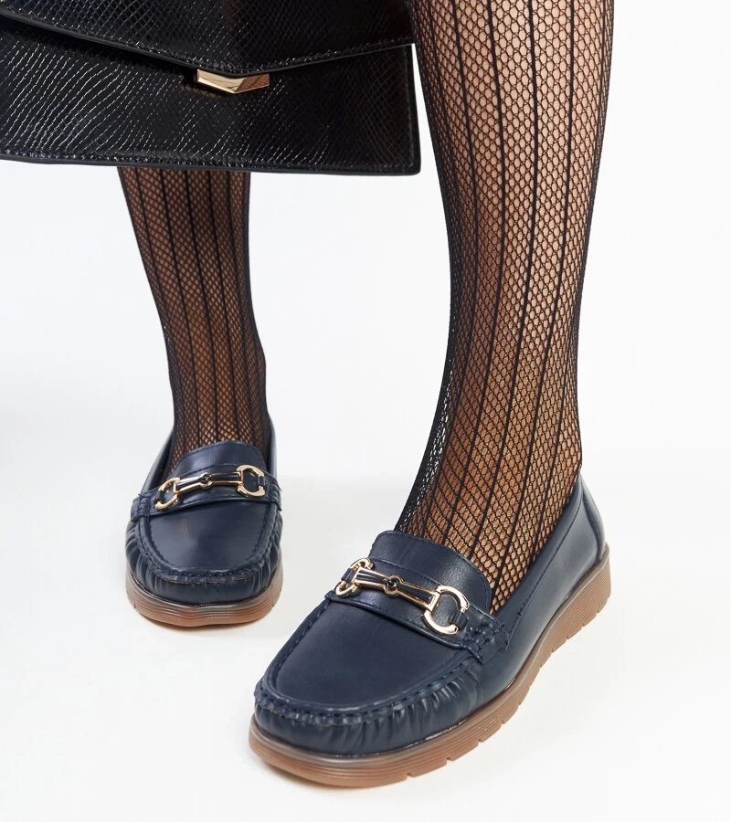 Anisah sötétkék csatolt mokaszinok